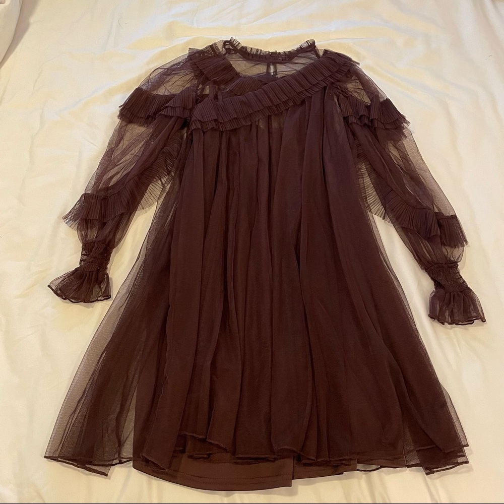 Zara Tulle Knit Dress Purple/Plum